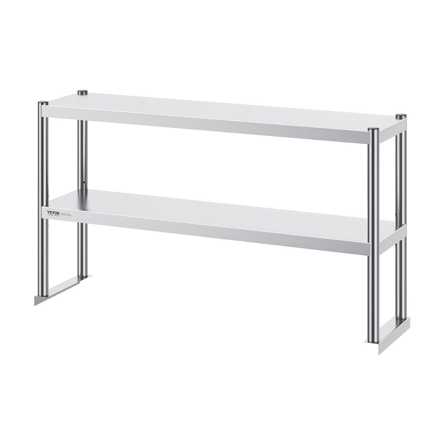 Dubbel överhylla i rostfritt stål 2-vånings 12"x48" för förberedande bord