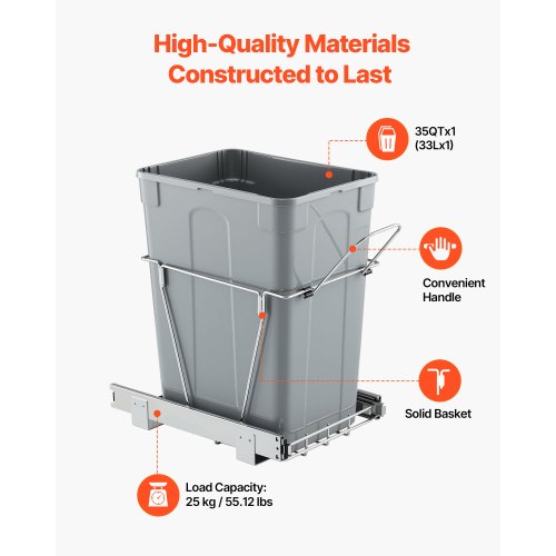 Pull-out trash can under the cabinet Kitchen trash can Wastebasket