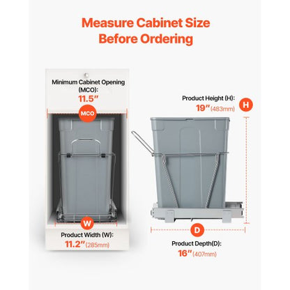 Pull-out trash can under the cabinet Kitchen trash can Wastebasket