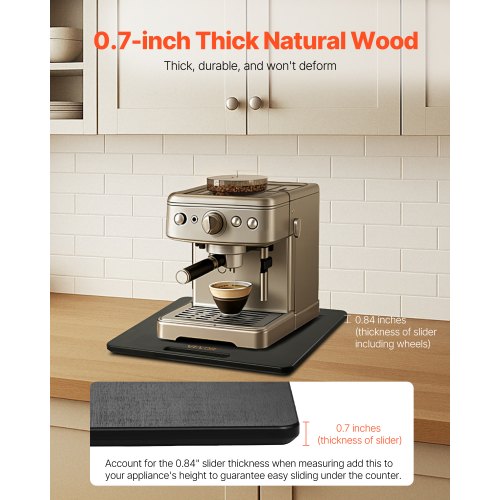 Geräteschrank 33x40cm Auszugstablett für Kaffeemaschine schwarz