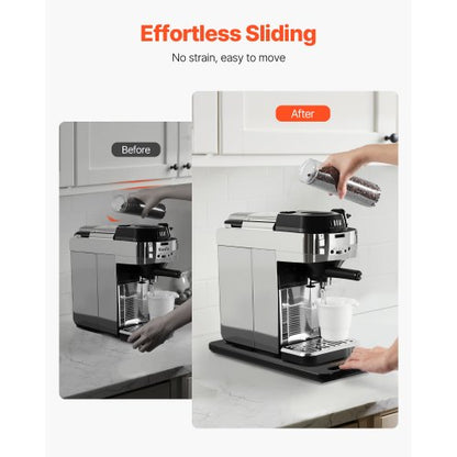 Geräteschrank, 36,8 x 19,1 cm, Auszugstablett für Kaffeemaschine, Schwarz