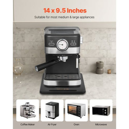 Appliance Slider 14 x 9,5 tum glidbricka för kaffebryggare svart