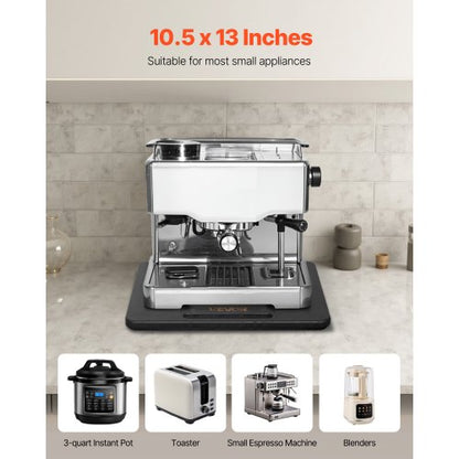 Geräteschrank, 26,7 x 33 cm, Schiebefach für Kaffeemaschine, Schwarz