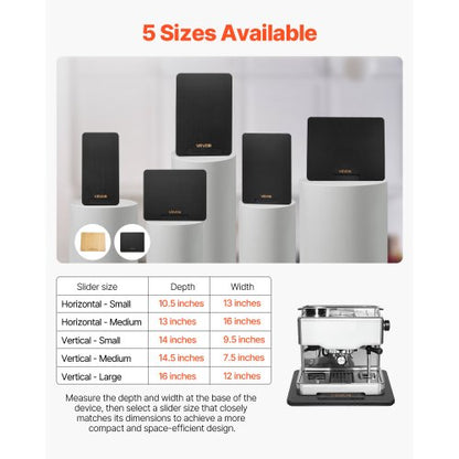 Geräteschrank, 26,7 x 33 cm, Schiebefach für Kaffeemaschine, Schwarz