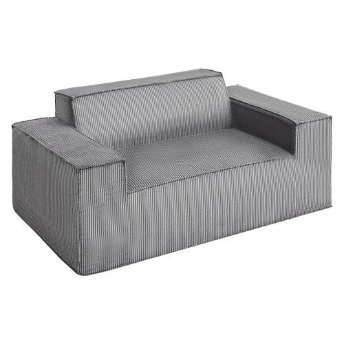 Loveseat Sofa 63 cm 2-Sitzer kleines Manchester Sofa kein Aufbau nötig grau