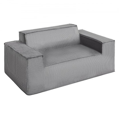 Loveseat Sofa 63 cm 2-Sitzer kleines Manchester Sofa kein Aufbau nötig grau