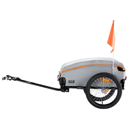 Bike Cargo Trailer, 100 lbs lastkapacitet, tung cykelvagn, hopfällbar kompakt förvaring med universalfäste, vattentätt skydd, 16" hjul, säkra reflektorer, passar 22"-28" cykelhjul