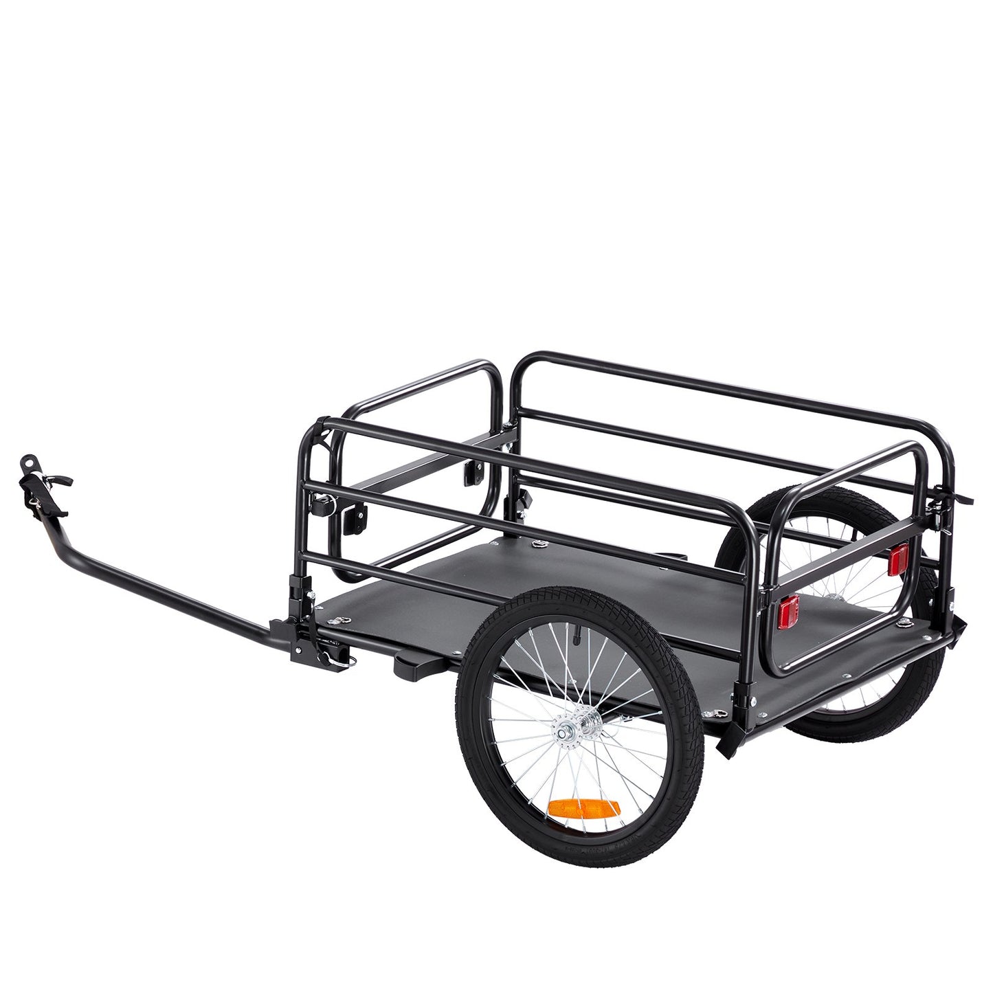 Fahrrad-Lastenanhänger, 72,5 kg Tragkraft, Schwerlast-Fahrradanhänger, faltbar, kompakte Aufbewahrung und Schnellverschluss mit Universalkupplung, 40,6 cm Räder, sichere Reflektoren, passend für 558,8–711,2 mm Fahrradräder