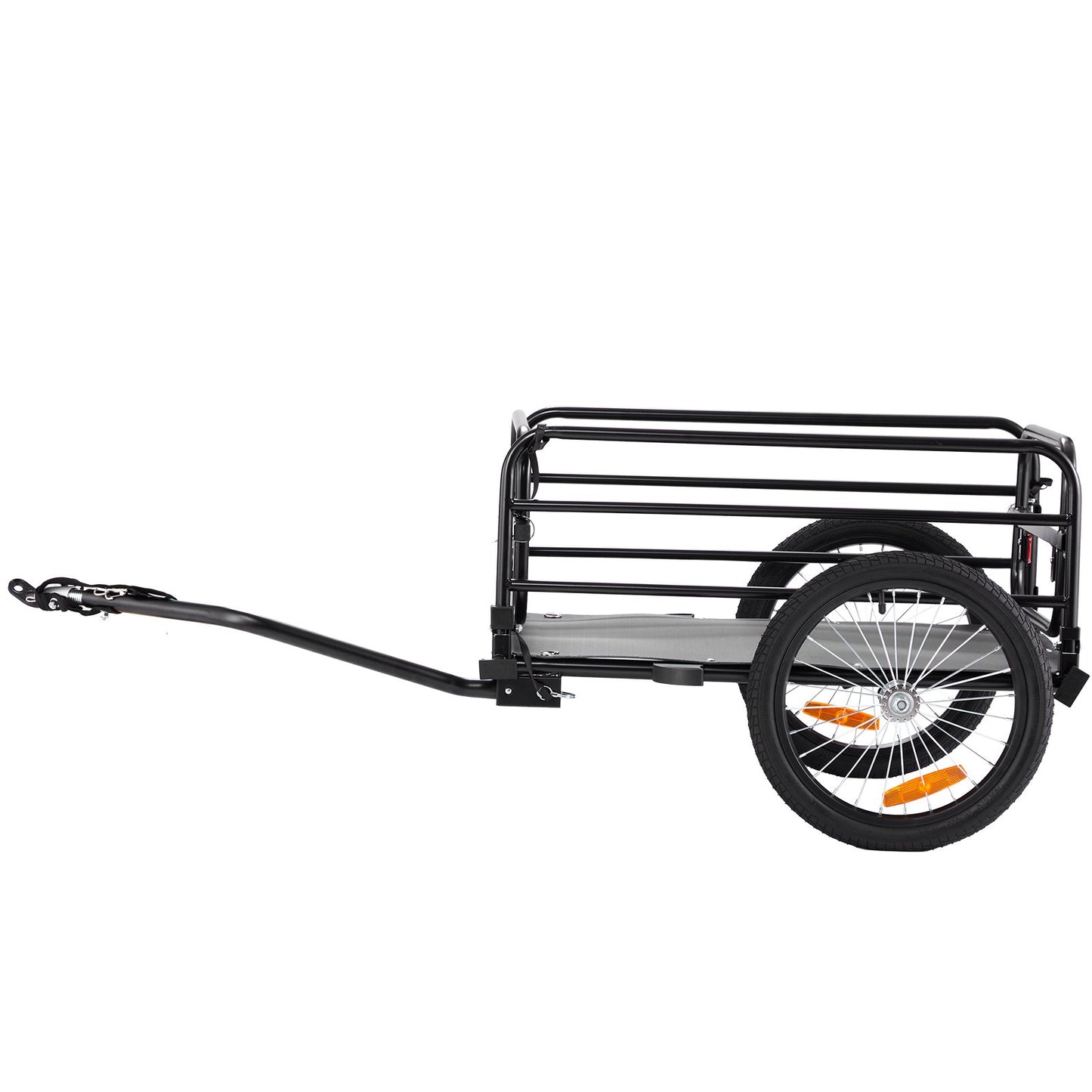 Fahrrad-Lastenanhänger, 72,5 kg Tragkraft, Schwerlast-Fahrradanhänger, faltbar, kompakte Aufbewahrung und Schnellverschluss mit Universalkupplung, 40,6 cm Räder, sichere Reflektoren, passend für 558,8–711,2 mm Fahrradräder