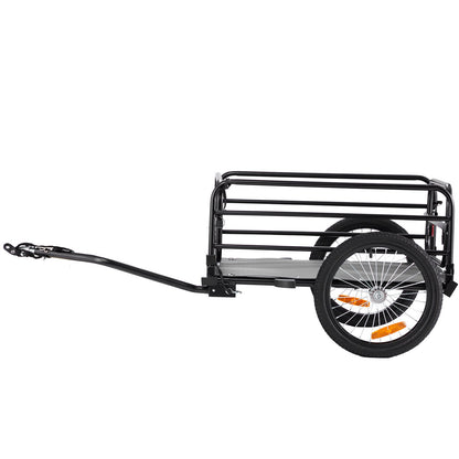 Fahrrad-Lastenanhänger, 72,5 kg Tragkraft, Schwerlast-Fahrradanhänger, faltbar, kompakte Aufbewahrung und Schnellverschluss mit Universalkupplung, 40,6 cm Räder, sichere Reflektoren, passend für 558,8–711,2 mm Fahrradräder