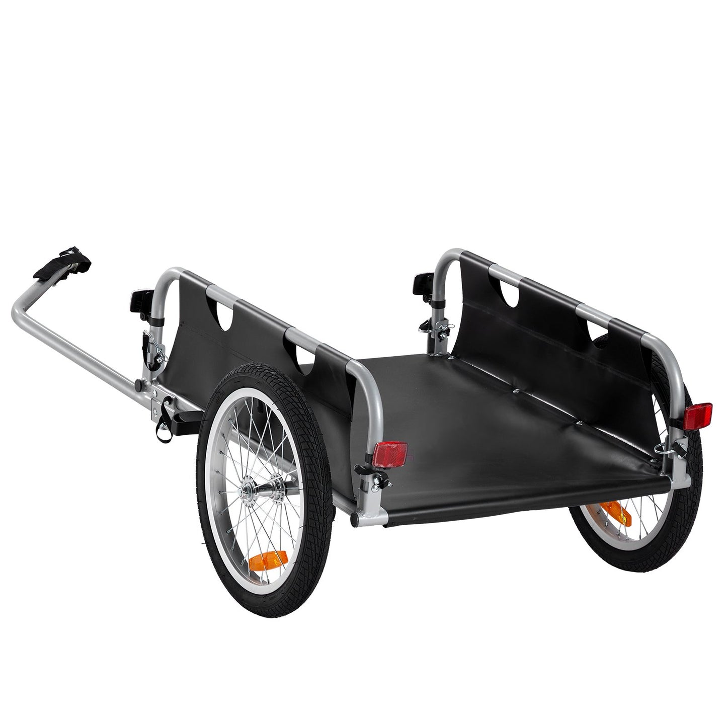 Bike Cargo Trailer, 100 lbs load capacity, heavy duty bike trailer, foldable compact storage and quick release with universal coupling, 16" wheels, safe reflectors, fits 22"-28" bike wheels