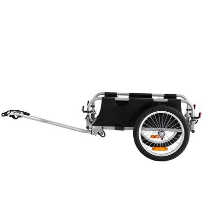 Bike Cargo Trailer, 100 lbs load capacity, heavy duty bike trailer, foldable compact storage and quick release with universal coupling, 16" wheels, safe reflectors, fits 22"-28" bike wheels