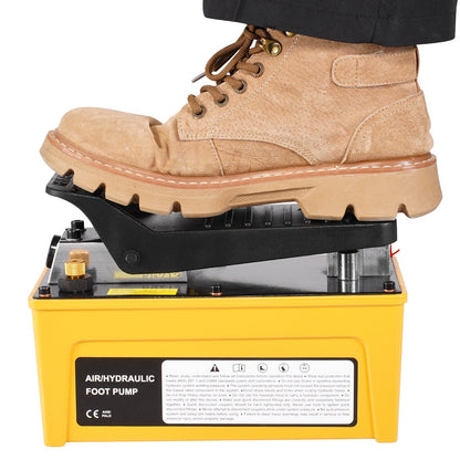 Air Hydraulic Pump 10000 PSI, 1.6L Oil Tank, 340L/min Air Flow, Npt 3/8" Oil Outlet, Npt 1/4" Inlet, Air Powered Foot Pump with 6.56ft / 2m Oil Hose for Auto Repair Frame Machine and Hydraulic Press