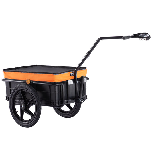 Bike Cargo Trailer, 88 lbs lastkapacitet, tung cykelvagn, hopfällbar kompakt förvaring med universalkoppling, vattentätt skydd, 16" hjul, säkra reflektorer, passar 24"-28" cykelhjul