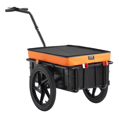 Bike Cargo Trailer, 88 lbs lastkapacitet, tung cykelvagn, hopfällbar kompakt förvaring med universalkoppling, vattentätt skydd, 16" hjul, säkra reflektorer, passar 24"-28" cykelhjul
