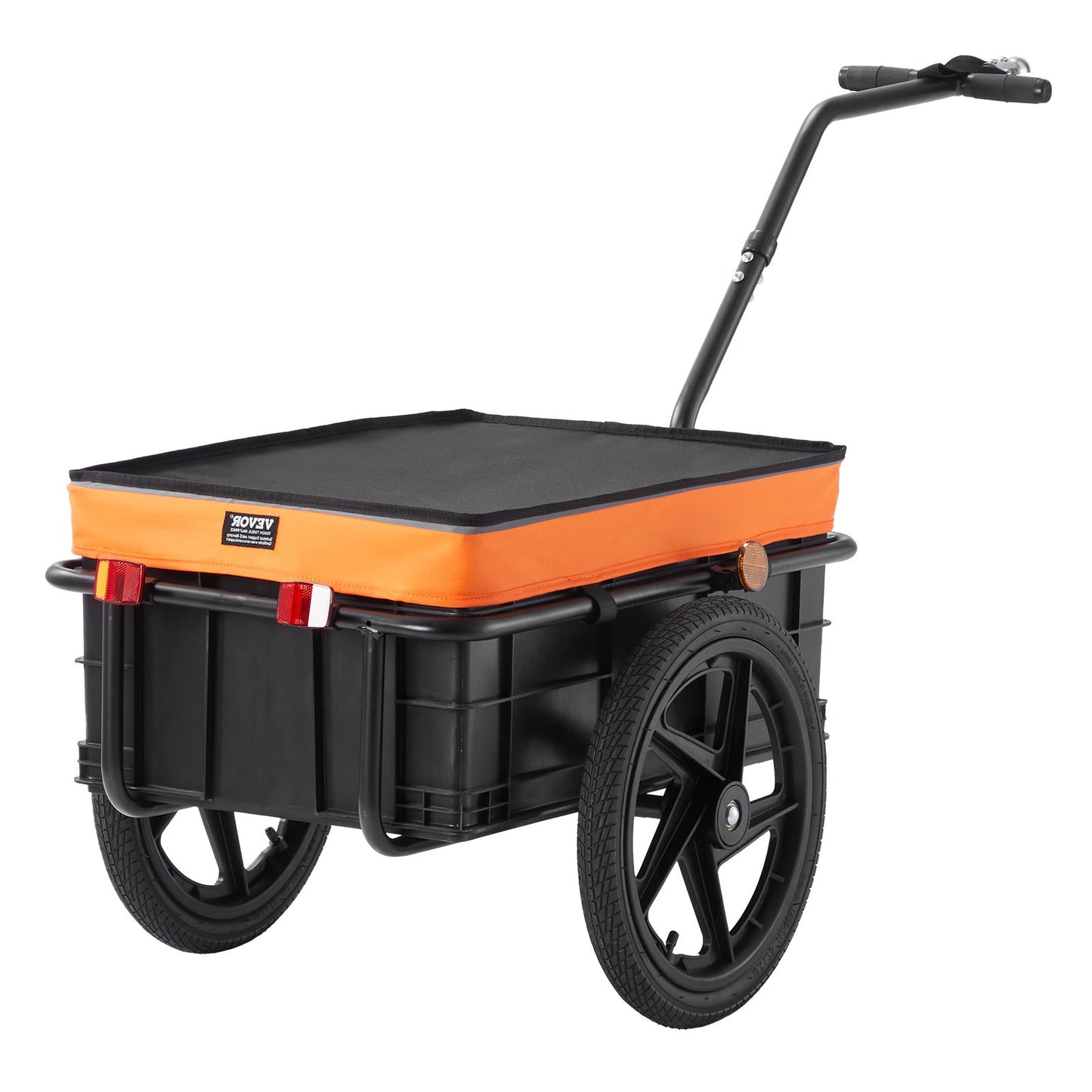 Bike Cargo Trailer, 88 lbs lastkapacitet, tung cykelvagn, hopfällbar kompakt förvaring med universalkoppling, vattentätt skydd, 16" hjul, säkra reflektorer, passar 24"-28" cykelhjul