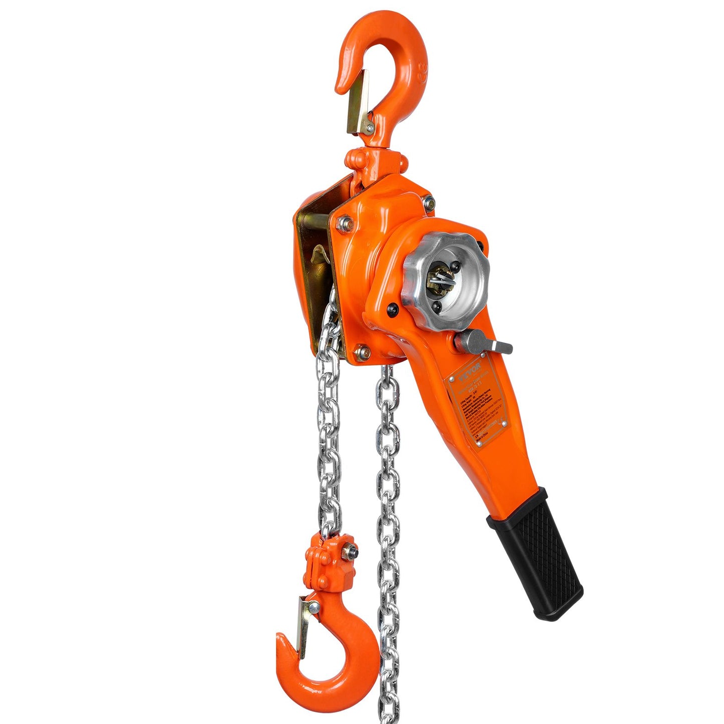 Manueller Kettenzug, 3/4 Tonne, 1650 lbs Kapazität, 10 Fuß Come Along, G80 verzinkter Kohlenstoffstahl mit Weston-Doppelverriegelungsbremse, automatischer Kettenführung und 360° drehbarem Haken, für Garagen-Fabrik-Dock