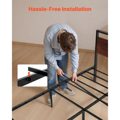 sängram i metall, full storlek, med huvudgavel och förvaring under sängen, 35 cm |  EU