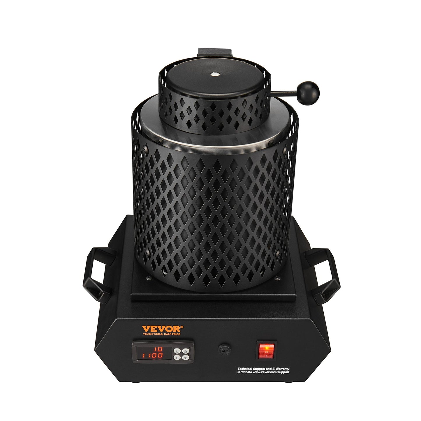 Guldsmältugn, 1350W elektrisk digital smältugn, 2102℉/1150℃ elektrisk smältugn med 1 kg och 3 kg grafitdeglar för smältning av guld, silver, koppar, aluminium