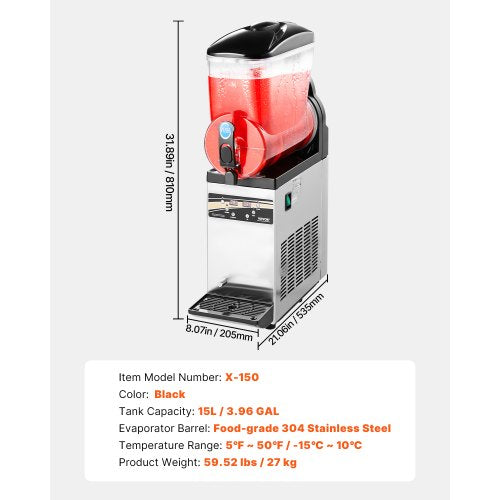 Commercial Slush Machine 15L Margarita Smoothie Freezer Drink Machine | EU