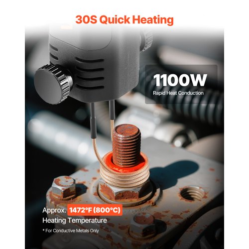 Induktionsvärmare Bultborttagning, 1100W 230V Magnetisk Induktionsvärmare Kit, Handhållet Mutterbrytare, Mini Värmemaskin för att Borttagning av Rostiga Skruvar, Bilgarage Reparationsverktyg med 8 Spolar och Ask |  EU