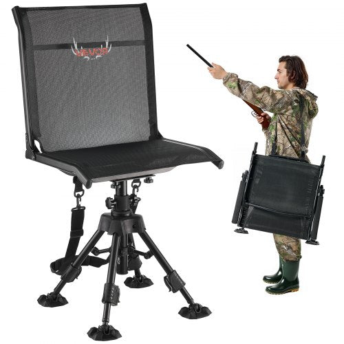 Hunting Chair 360° Swivel Silent Folding Blind Chair with Adjustable Legs | EU