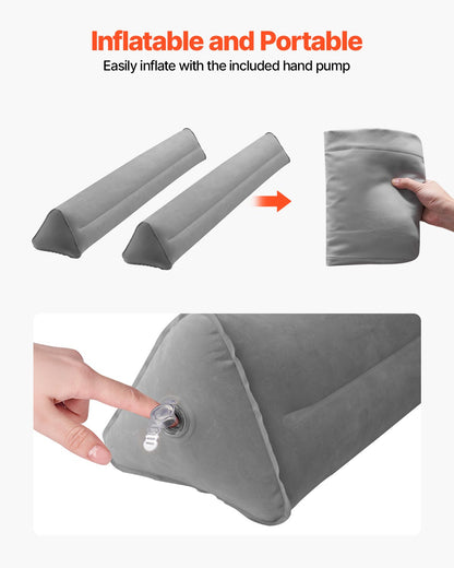 Toddler Bed Bumper 47.4-inch Inflatable Bed Guard Rail with Hand Pump