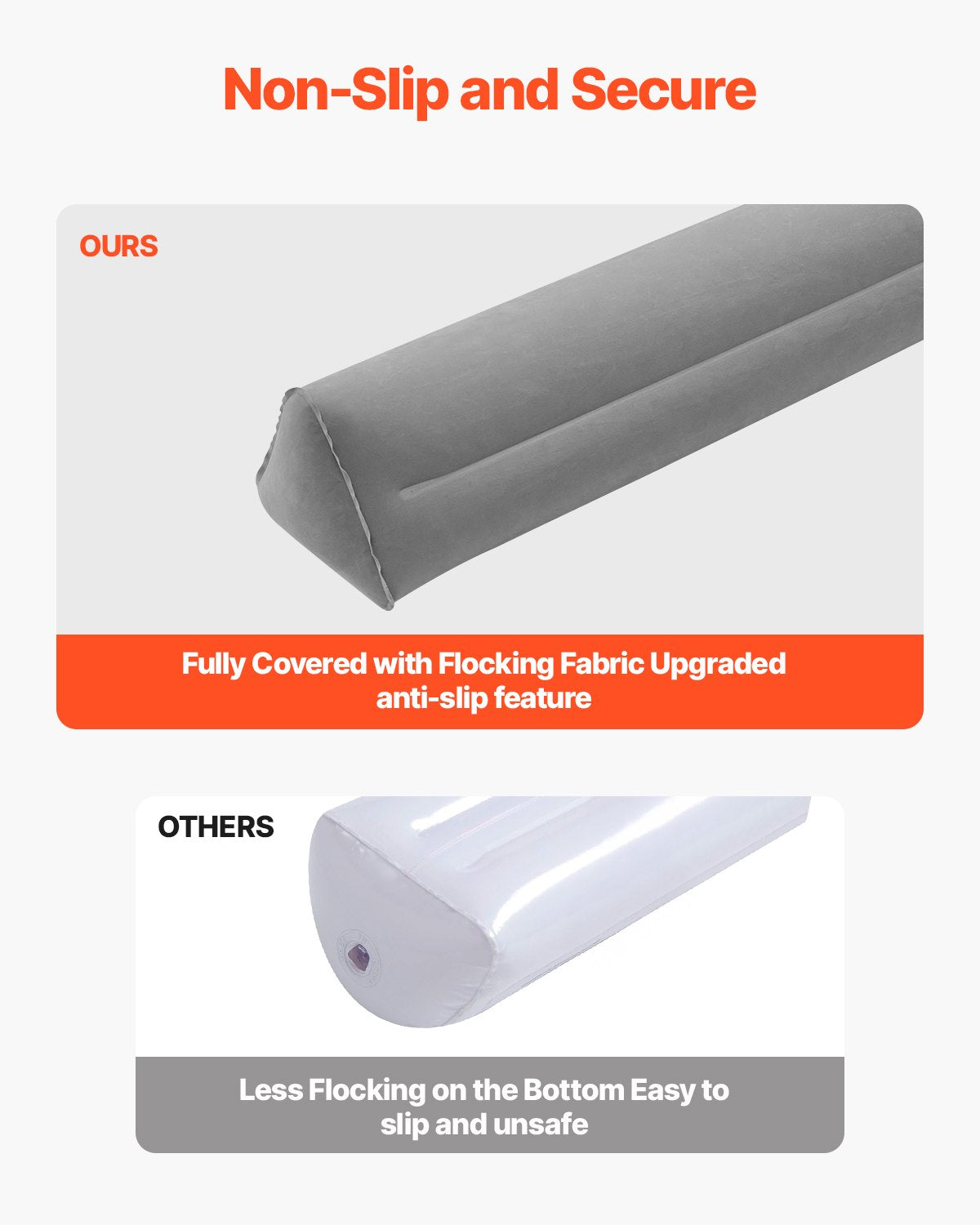 Toddler Bed Bumper 47.4-inch Inflatable Bed Guard Rail with Hand Pump