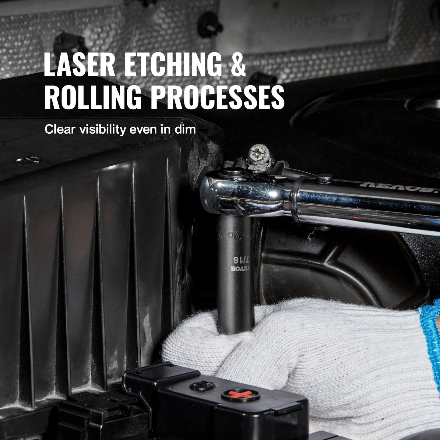 3/8-Zoll-Schlagsteckschlüsselsatz, 90-teiliger Steckschlüsselsatz SAE 1/4"-3/4" und metrisch 6-19 mm, 6-Punkt-Cr-Mo-Legierungsstahl für Autoreparatur, inkl. Verlängerungsstangen, Universalgelenkadapter, Schloss, Aufbewahrungskoffer