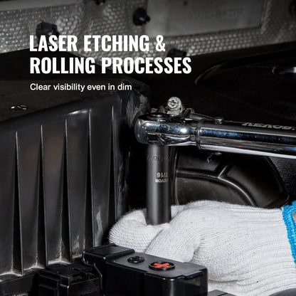 3/8-Zoll-Schlagsteckschlüsselsatz, 90-teiliger Steckschlüsselsatz SAE 1/4"-3/4" und metrisch 6-19 mm, 6-Punkt-Cr-Mo-Legierungsstahl für Autoreparatur, inkl. Verlängerungsstangen, Universalgelenkadapter, Schloss, Aufbewahrungskoffer