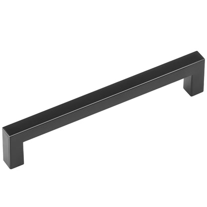 30-pack skåpdrag, 6,3 tum/160 mm Center till Center Slim Square Köksskåp Låda, rostfritt stål Modernt köksskåp Dörrhandtag för kök Badrum Bar hårdvara Mattsvart