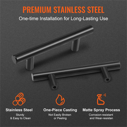 30-Pack Cabinet Pulls, 3 Inch / 76 mm Center to Center Slim Kitchen Cabinet Drawer Pull, Stainless Steel Modern Kitchen Cabinet Door Handles for Kitchen Bathroom Bar Hardware Matte Black