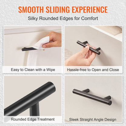 30-Pack Cabinet Pulls, 3 Inch / 76 mm Center to Center Slim Kitchen Cabinet Drawer Pull, Stainless Steel Modern Kitchen Cabinet Door Handles for Kitchen Bathroom Bar Hardware Matte Black