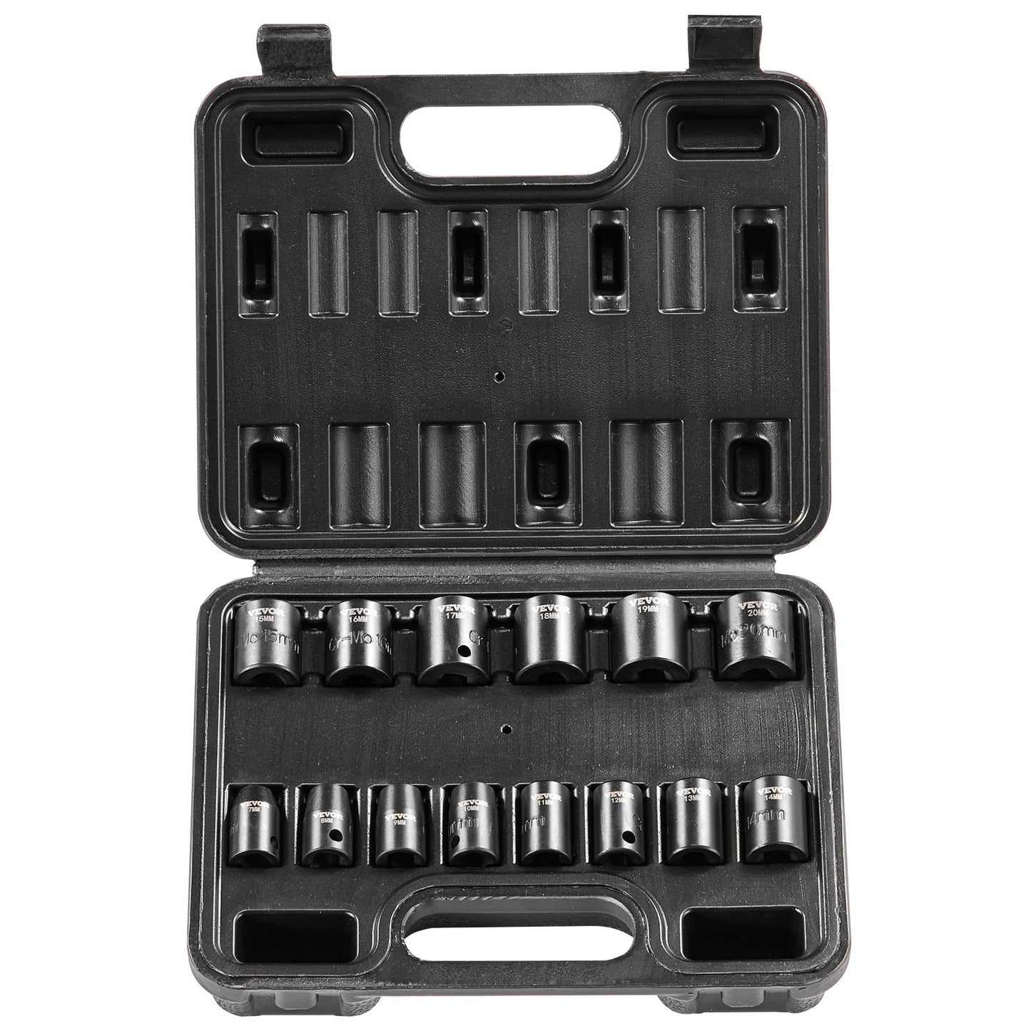 Schlagschrauber-Set, 14-teilig, 6-Punkt-Bits, 3/8-Zoll-Antrieb, Ratschen-Werkzeugsatz, Koffer