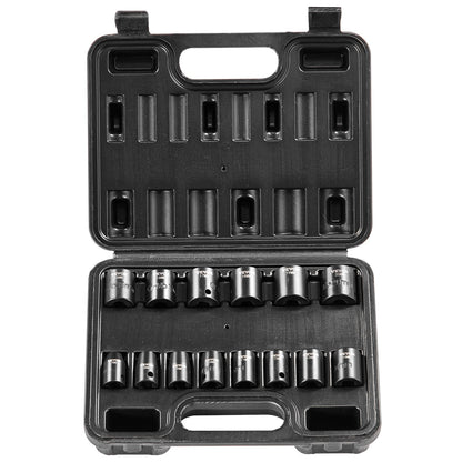 Schlagschrauber-Set, 14-teilig, 6-Punkt-Bits, 3/8-Zoll-Antrieb, Ratschen-Werkzeugsatz, Koffer