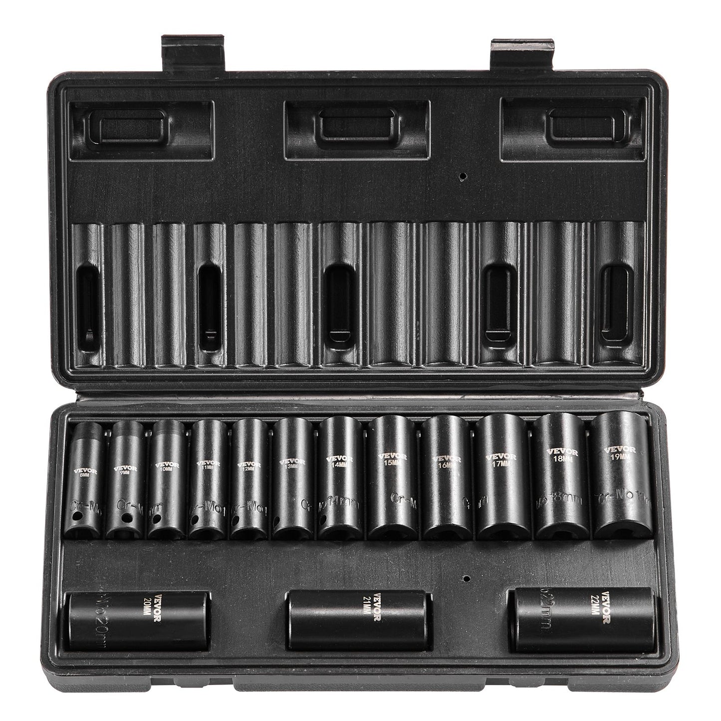 Schlagschrauber-Set, 15-teilig, 6-Punkt-Bits, 3/8-Zoll-Antrieb, Ratschen-Werkzeugkoffer