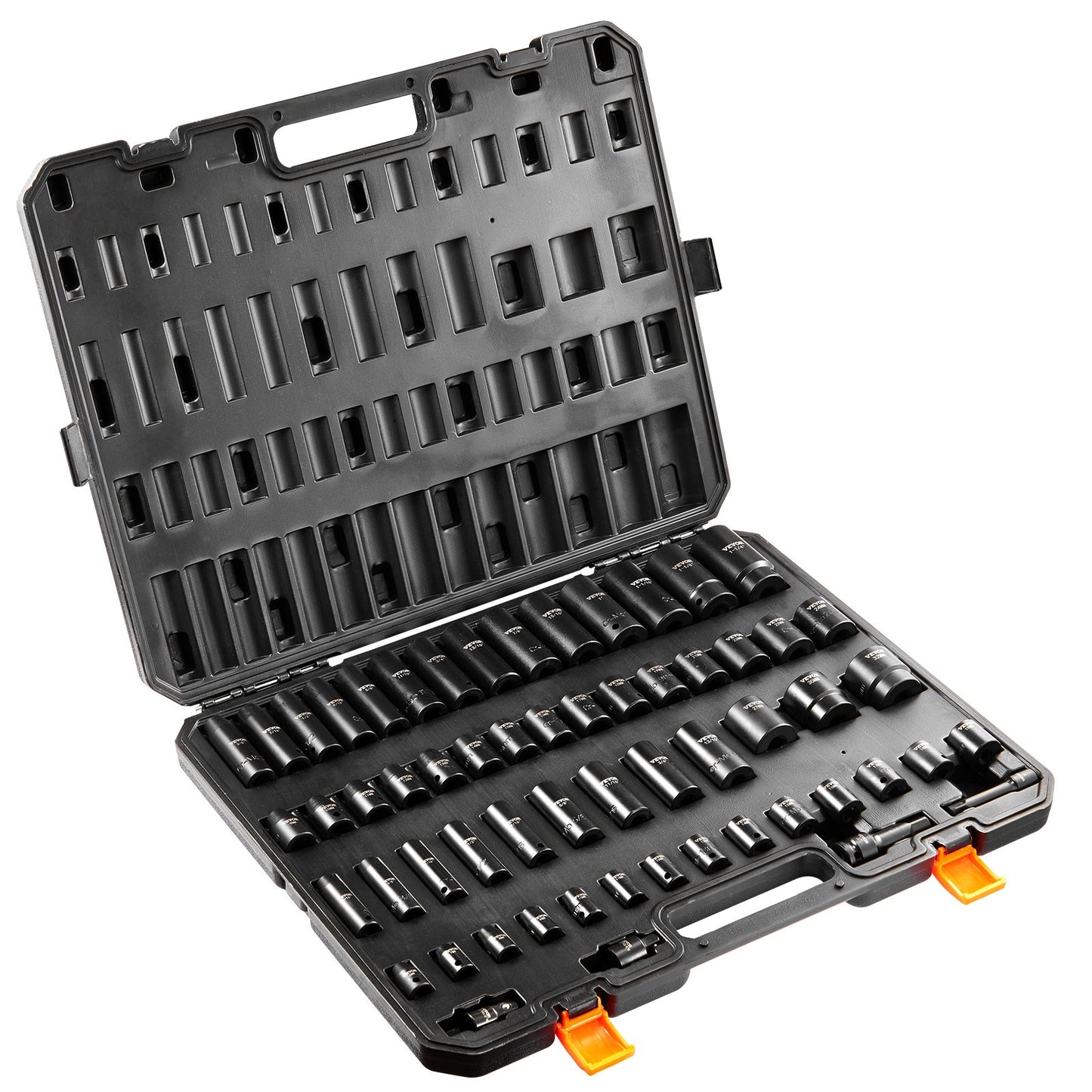Impact Sockets Set 59st 6-Point 3/8" & 1/2" Drive Bit Ratchet Tool Kit