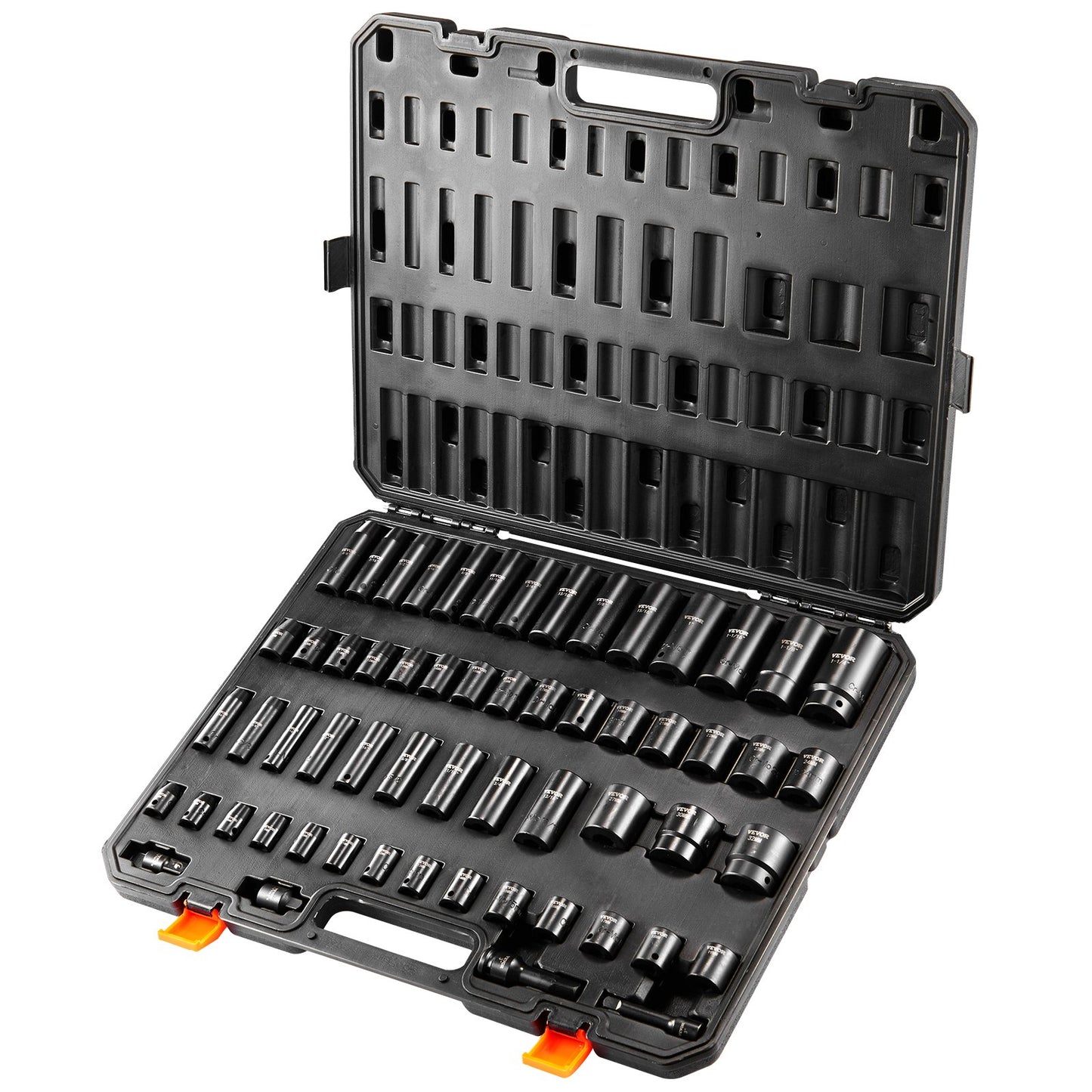 Impact Sockets Set 59st 6-Point 3/8" & 1/2" Drive Bit Ratchet Tool Kit