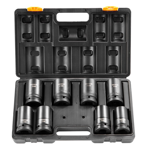 Impact Sockets Set 8st 6-Points 1" Drive Bit Ratchet Tool Kit Case