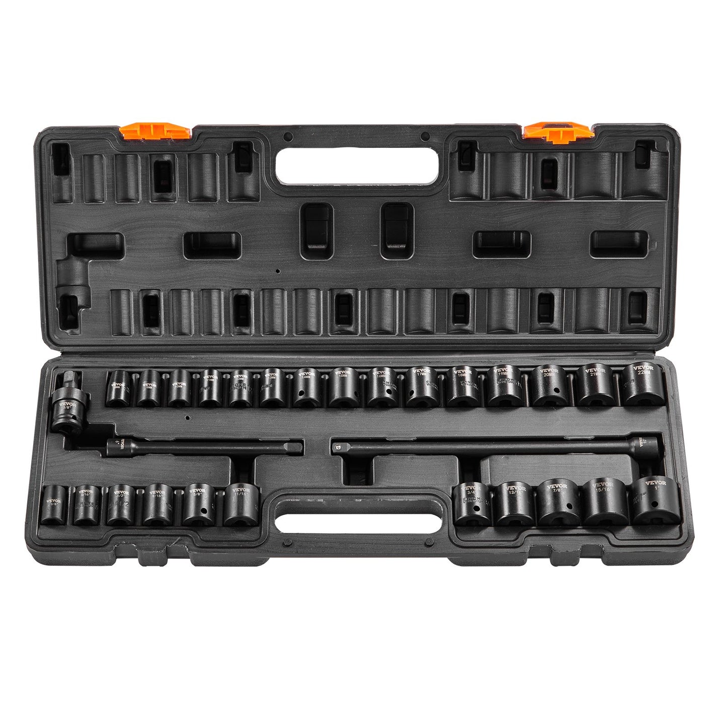 Schlagschrauber-Set, 29-teilig, 6-Punkt-Bits, 3/8-Zoll-Antrieb, Ratschen-Werkzeugsatz, Koffer