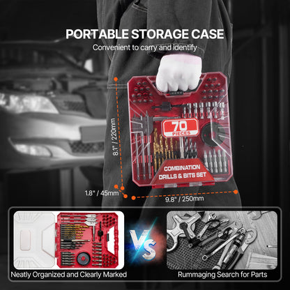 Drill Bit Set 70 Pcs Screwdriver Bit Set with Carrying Case Multifunction