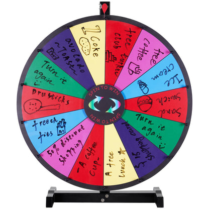 24 tums snurrande prishjul, 14 spelautomater bordsspinnare, kraftigt roulettehjul med torr radering och 2 markörer, vinn Fortune Spin-spel i Party Pub Trade Show Carnival
