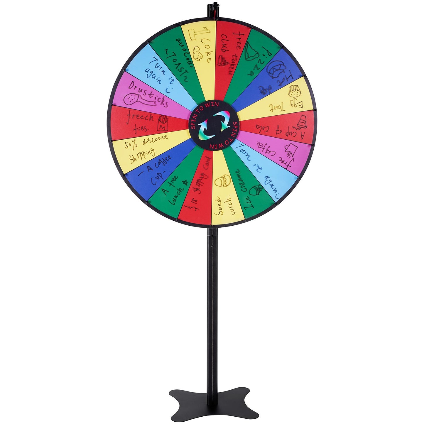 36 tums snurrande prishjul, 18 spelautomater, rouletthjul med torr radering och 2 markörer, bordsskiva eller golvstående Vinn Fortune Spin-spel i Party Pub Trade Show Carnival