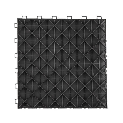 Garageplattor sammankopplade, 12 x 12 x 0,53 tum 50-pack garagegolvplattor, halkfria dubbelsidiga texturer för garagegolv, för garage, källare, reparationsverkstäder, svart