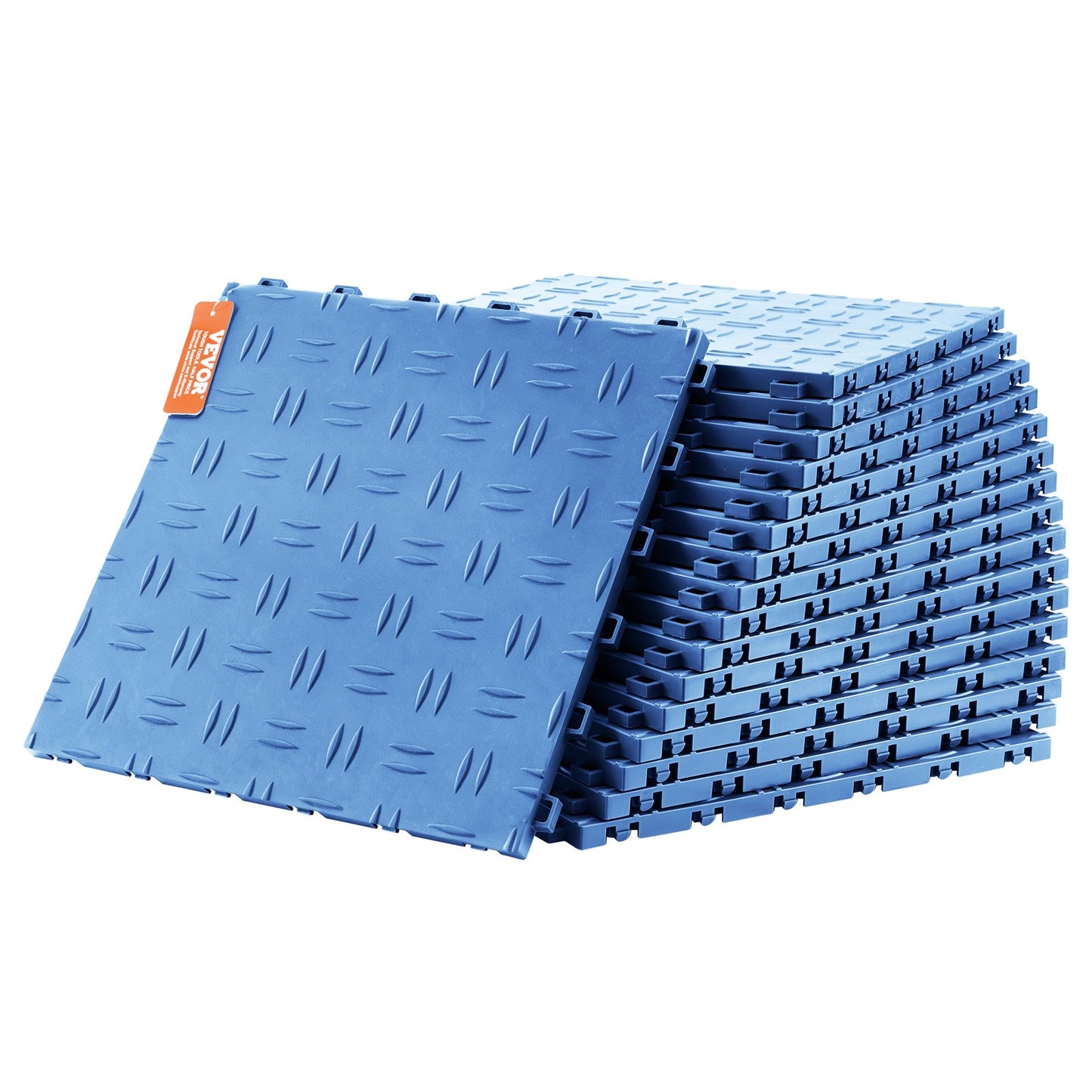 Ineinander greifende Garagenfliesen, 12 x 12 x 0,53 Zoll, 25er-Pack Garagenbodenfliesen, rutschfester, doppelseitiger, strukturierter Garagenbodenbelag, für Garagen, Keller, Reparaturwerkstätten, Blau