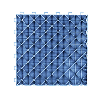 Ineinander greifende Garagenfliesen, 12 x 12 x 0,53 Zoll, 25er-Pack Garagenbodenfliesen, rutschfester, doppelseitiger, strukturierter Garagenbodenbelag, für Garagen, Keller, Reparaturwerkstätten, Blau