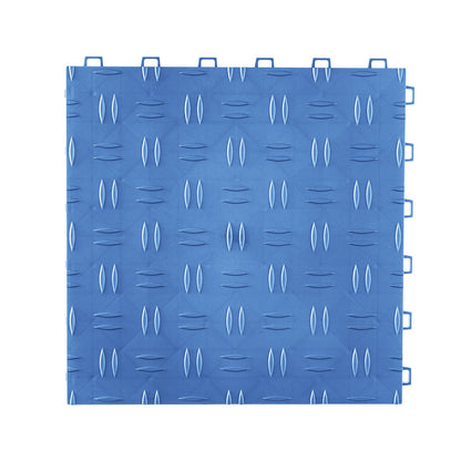 Ineinander greifende Garagenfliesen, 12 x 12 x 0,53 Zoll, 25er-Pack Garagenbodenfliesen, rutschfester, doppelseitiger, strukturierter Garagenbodenbelag, für Garagen, Keller, Reparaturwerkstätten, Blau