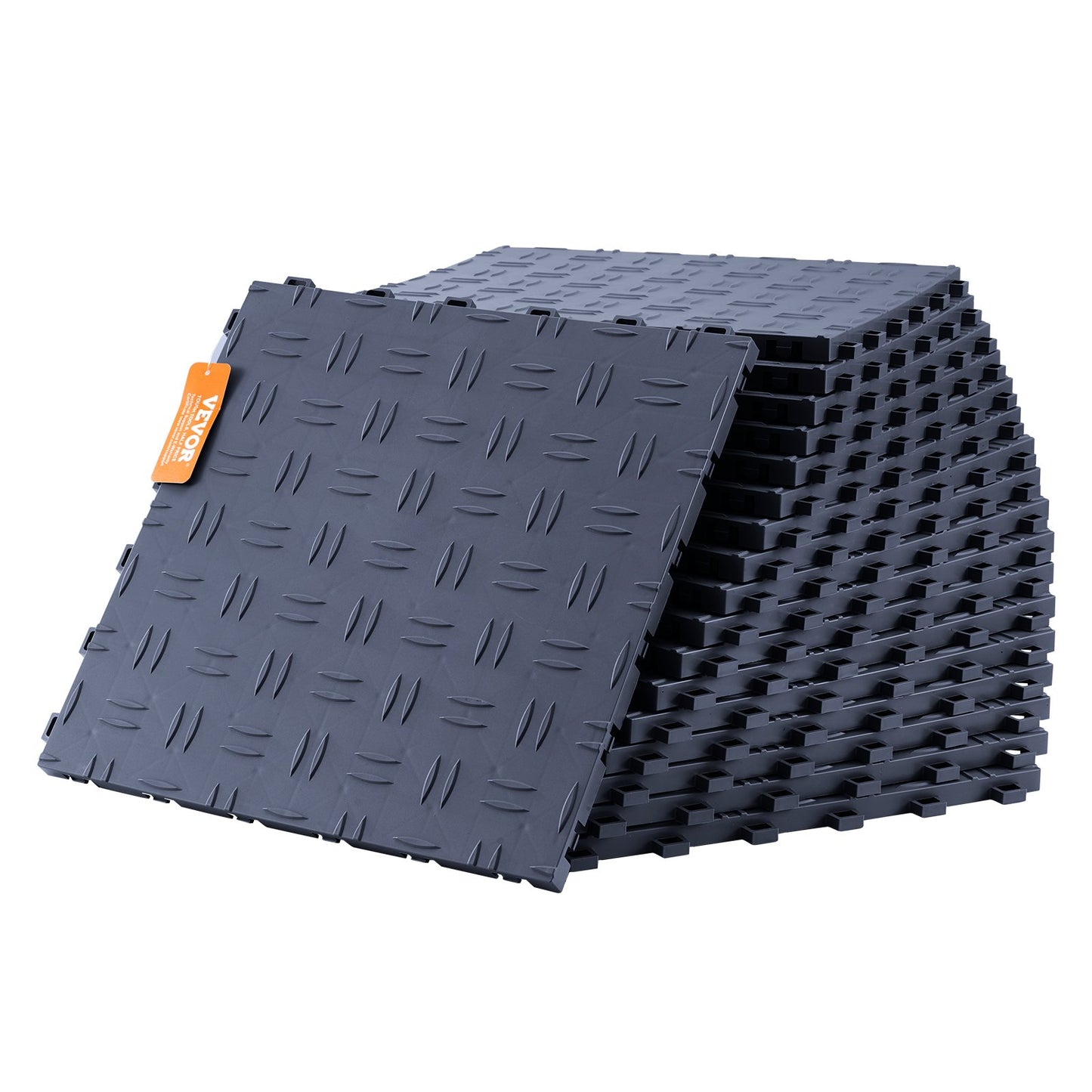 Ineinander greifende Garagenfliesen, 12 x 12 x 0,53 Zoll, 25er-Pack Garagenbodenfliesen, rutschfeste doppelseitige Struktur-Garagenbodenfliesen, für Garagen, Keller, Reparaturwerkstätten, Graphitgrau