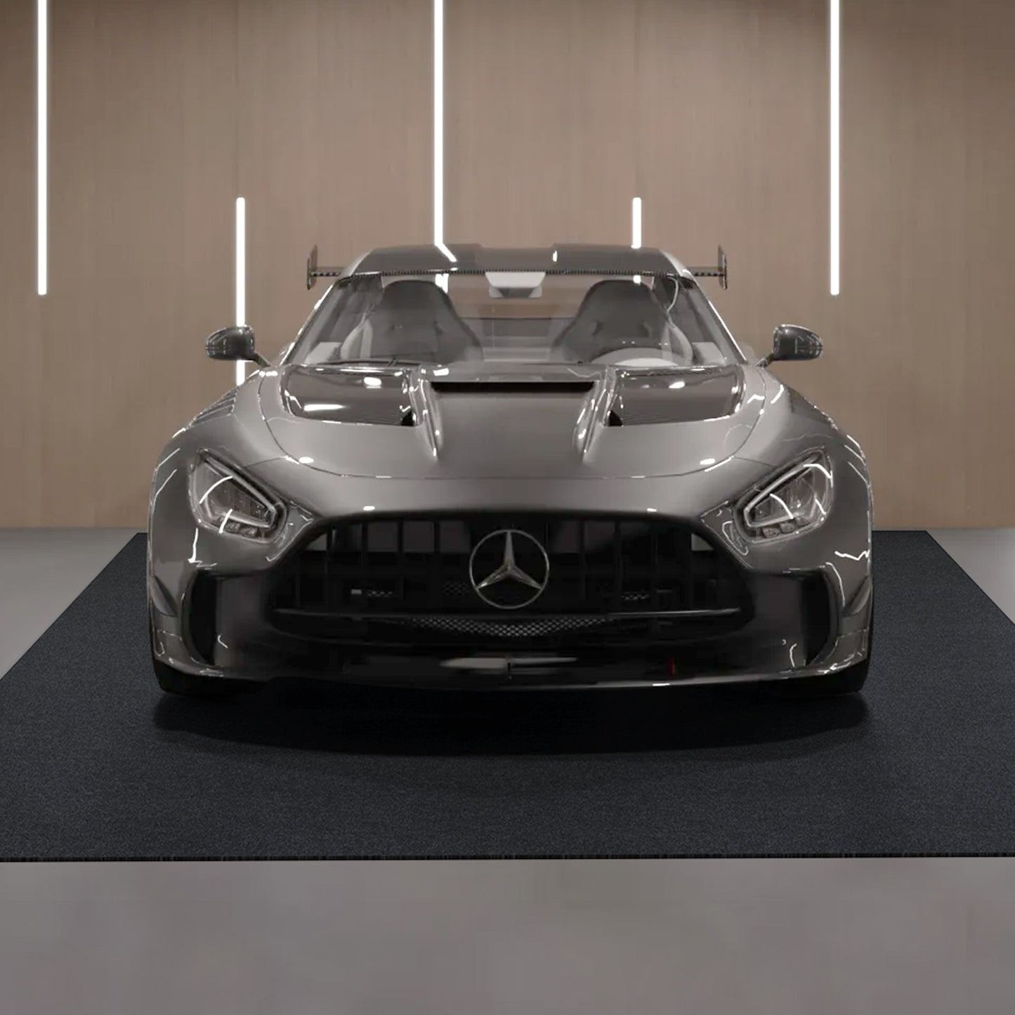 Waterproof Garage Floor Mat for Under Car, 1.49x1.8M Compact Size Heavy Duty Containment Mat with Strong Grip, Protects Garage Floor from Water, Mud and Oil, for Garage, Greenhouse, Entrance