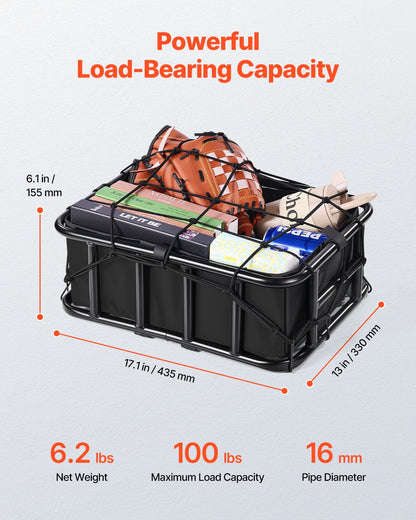 Rear Bicycle Basket Medium Bicycle Basket Cargo Net Rainproof Cover Liner